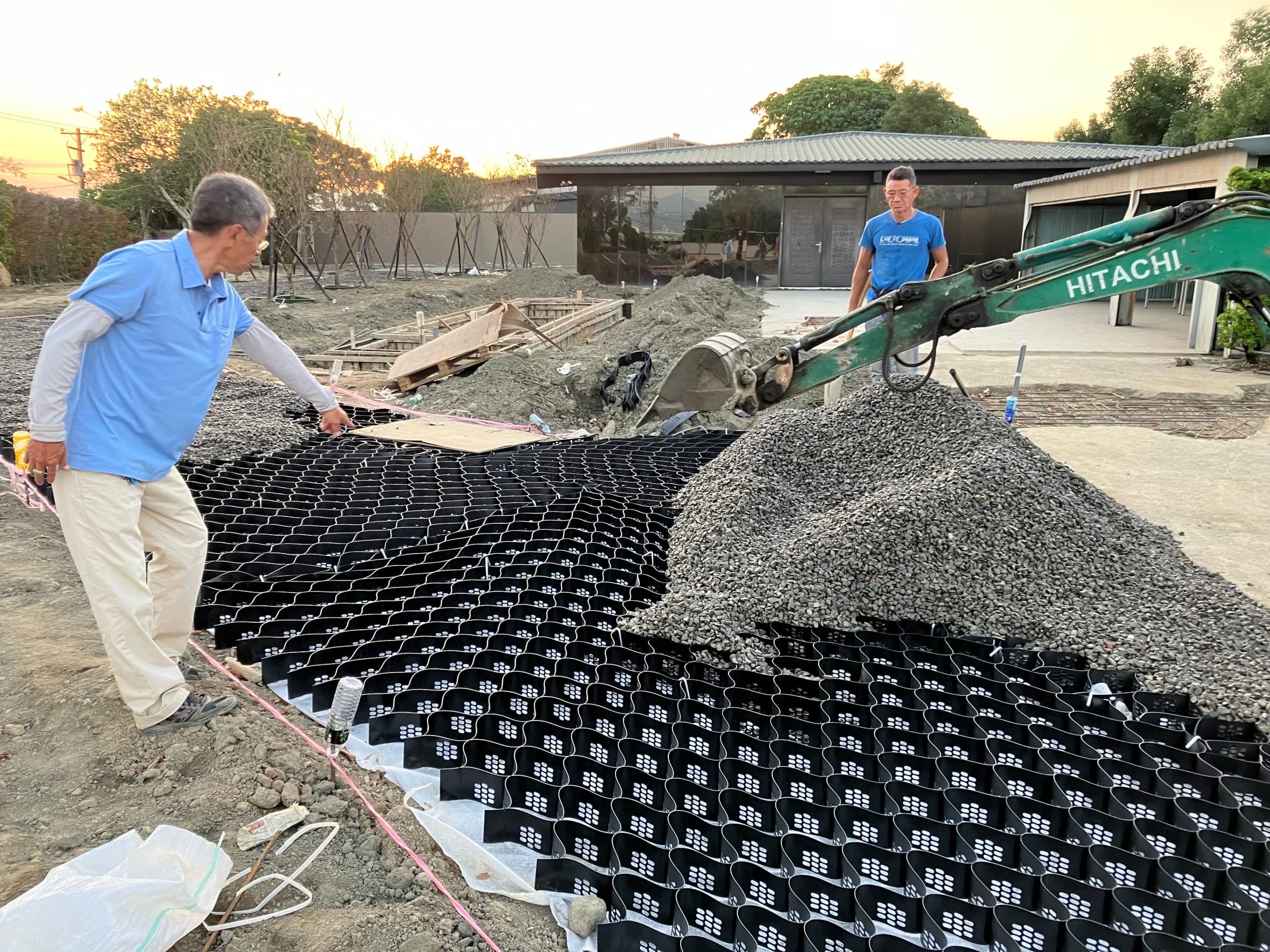 北投區 私人景觀碎石車道(蜂巢格框加勁)